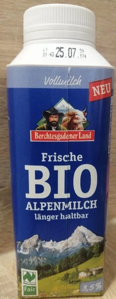 Frische Bio alpenmilch