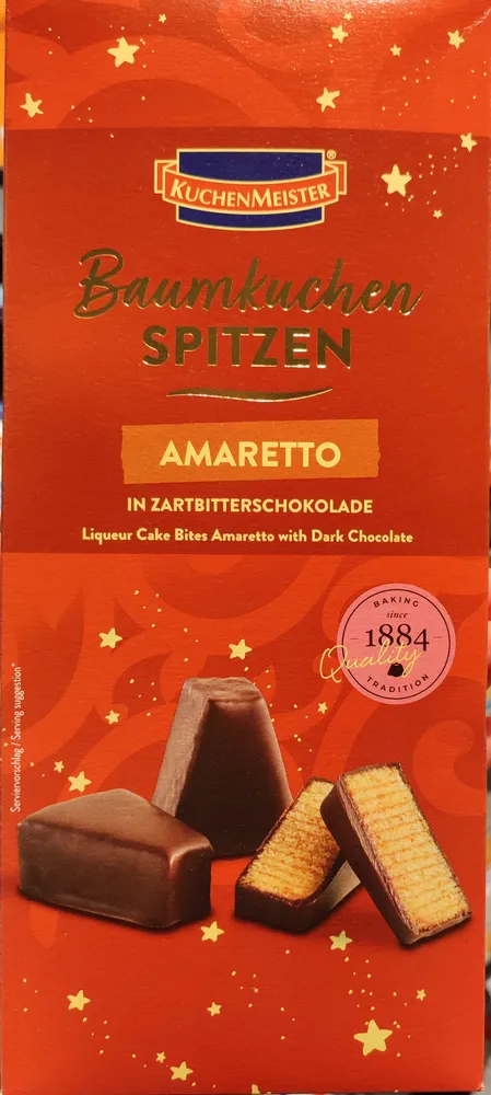 Baumkuchen Spitzen Amaretto im Zartbitterschokolade