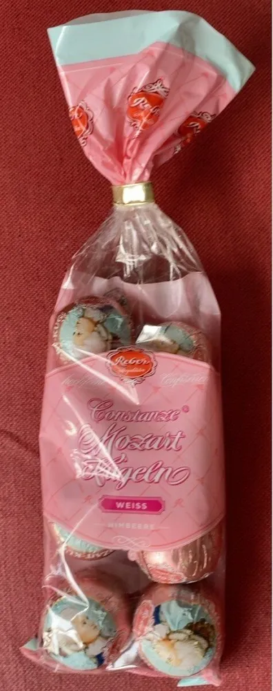 Constanze Mozartkugeln weiß, Himbeere