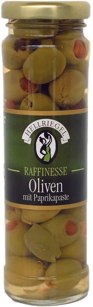 Hellriegel Raffinesse Grüne Oliven mit Paprika