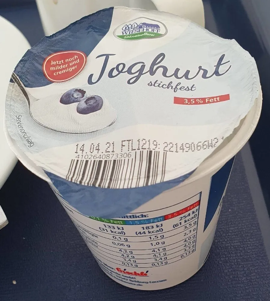 Joghurt stichfest, 3,5% Fett