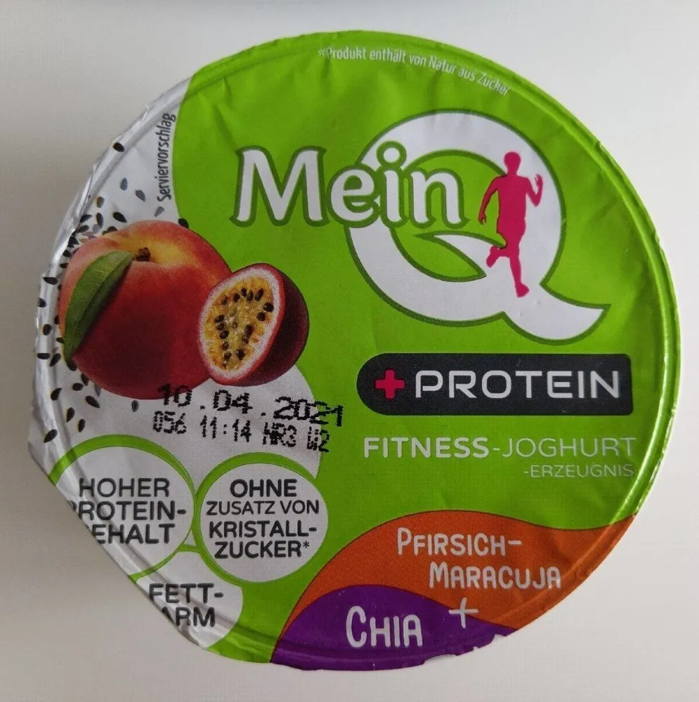 Mein Q +Protein Fitness-Joghurt Pfirsich-Maracuja+Chia