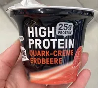High protein quark creme erdbeere