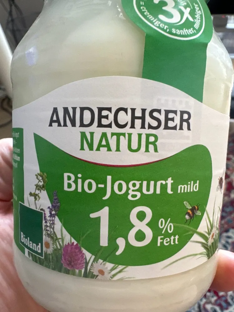 Andechse Bio-Joghurt mild 1,8% Fett 4104060010965 Fettarmer Bio-Joghurt mild mit 1,8% Fett