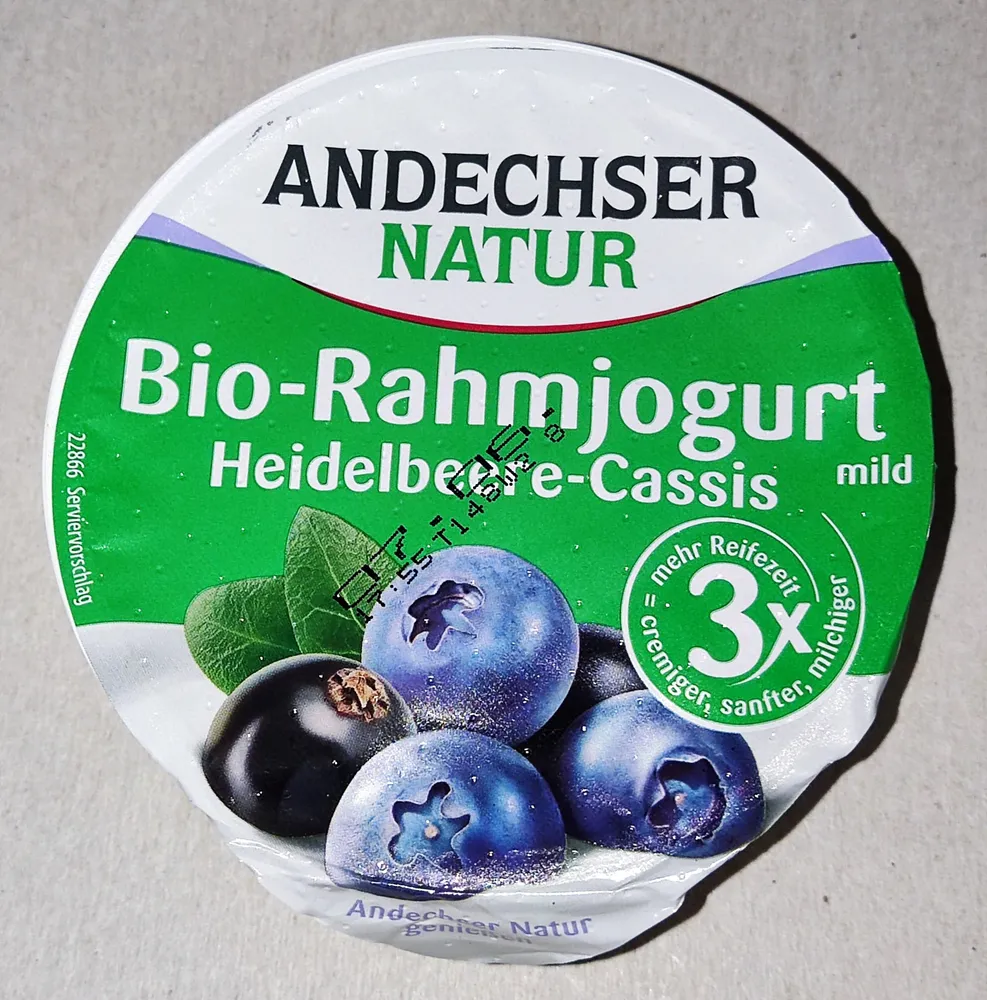 Bio-Rahmjogurt mild Heidelbeere-Cassis