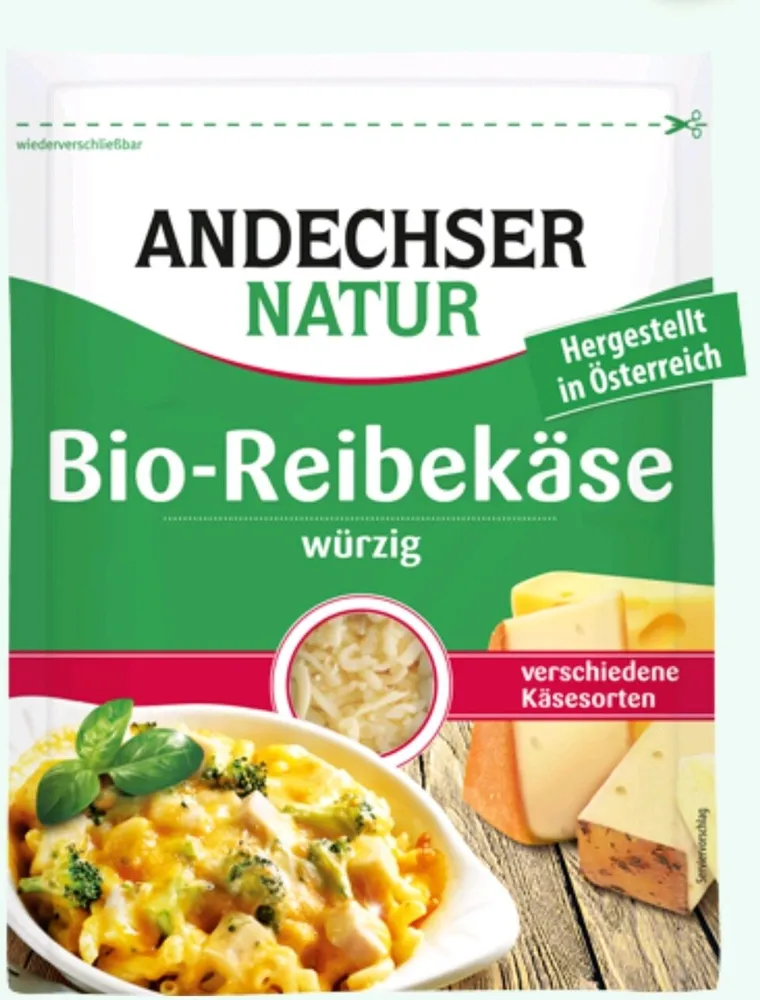 Reibekäse, würzig, 45 % (Bio) Laktosefrei