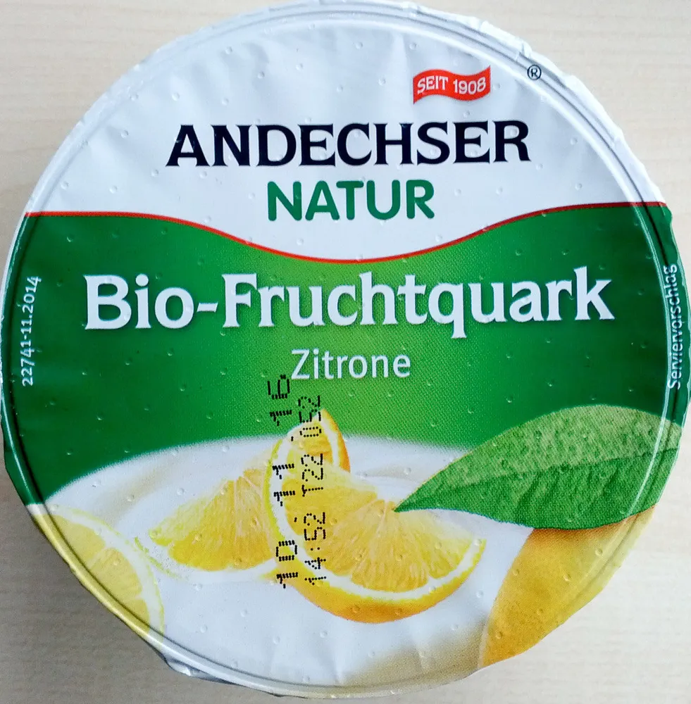 Andechser Natur Bio-Fruchtquark Zitrone Halbfettstufe 20% Fett i. Tr. 150g 4104060029226 Bio Speisequarkzubereitung Zitrone