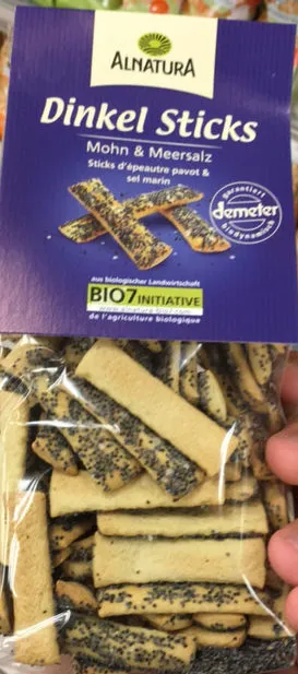 Bio Dinkel Sticks d'èpeautre pavot & sel marin