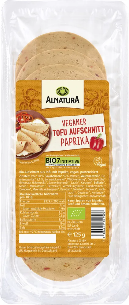 Tofu Aufschnitt Paprika