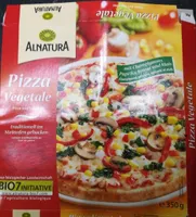 Pizza vegetale mit Champignons, Paprika, spinat und Mais