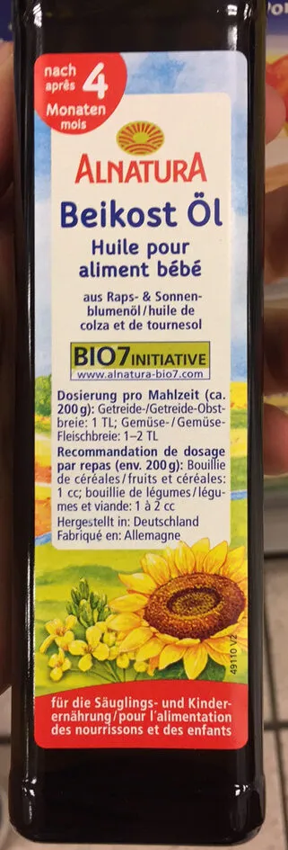 Huile pour aliment bébé