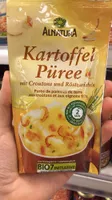 Purée de pommes de terre aux croûtons et aux oignons frits