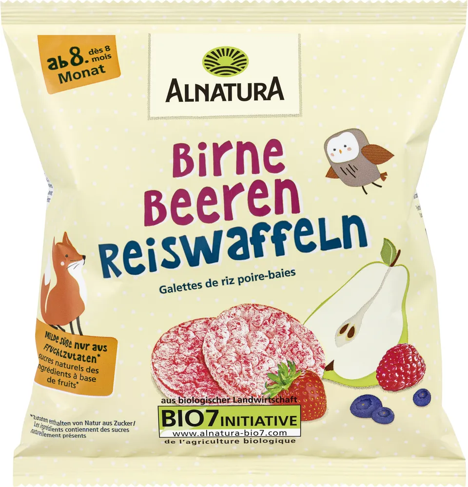 Birne Beeren Reiswaffeln
