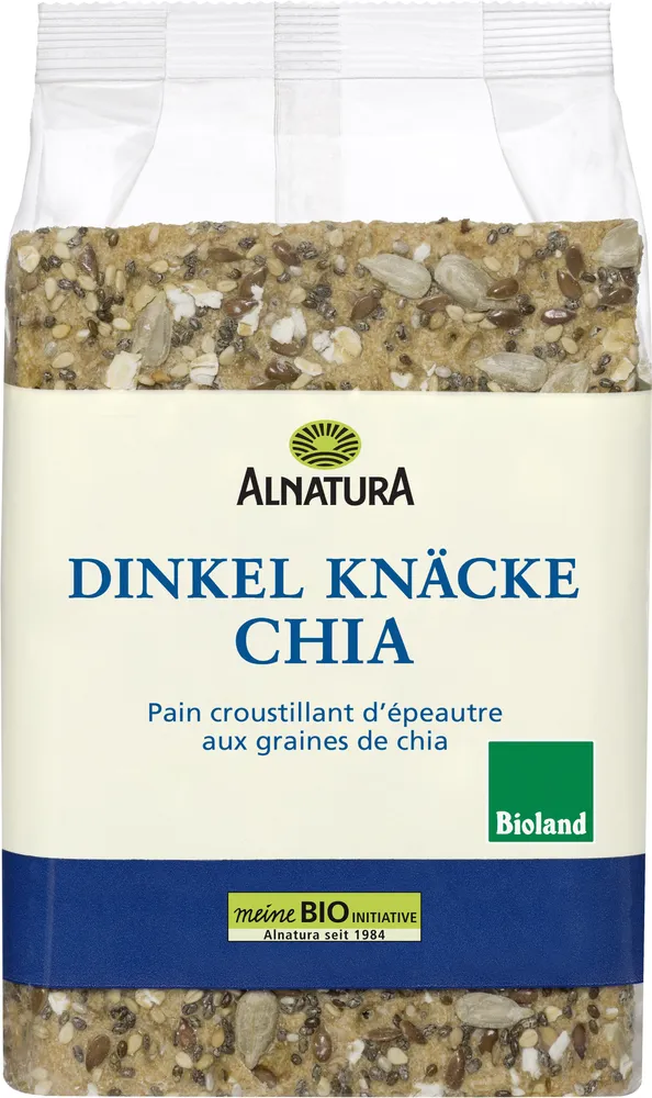 Alnatura Dinkel Knäcke Chia 4104420145566 Bio Knäckebrot mit Dinkel 57% und Chiasamen 5%