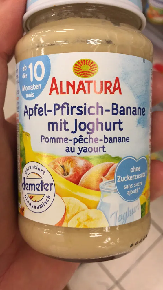 Compote pomme peche babane au yaourt