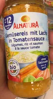 Bio légumes, riz et saumon à la sauce tomate