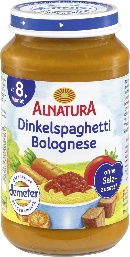 Dinkelspaghetti Bolognese (ab 8. Monat)