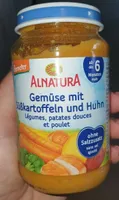 Gemüse mit Süsskartoffeln und Huhn