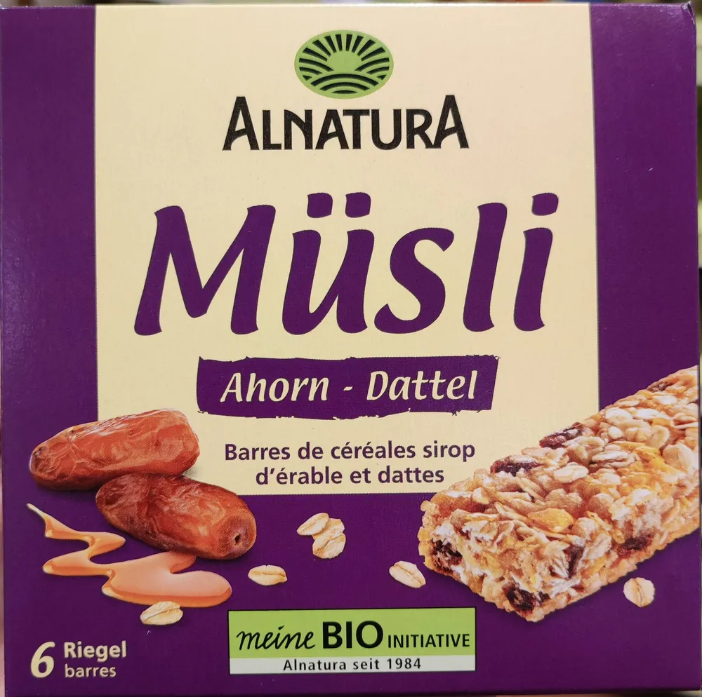Müsli Riegel Ahorn-Dattel