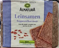 Alnatura Leinsamen Roggenvollkornbrot 4104420230798 Bio Roggenvollkornbrot mit Leinsamen, pasteurisiert