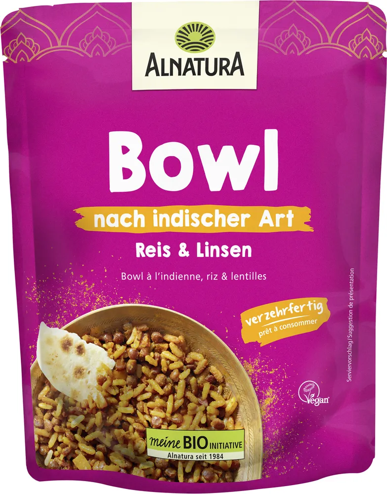 Alnatura Bowl nach indischer Art 4104420236745 Bio Mischung mit Reis und Linsen nach indischer Art, vorgegart