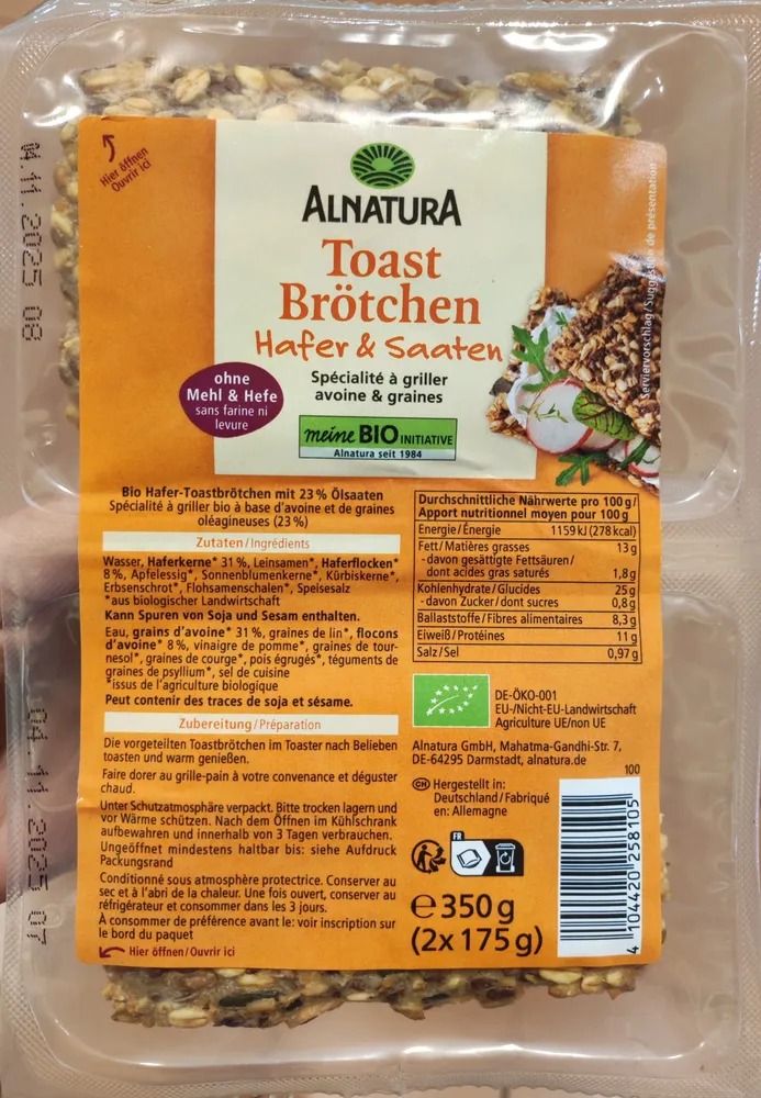 Hafer & Saaten Toastbrötchen