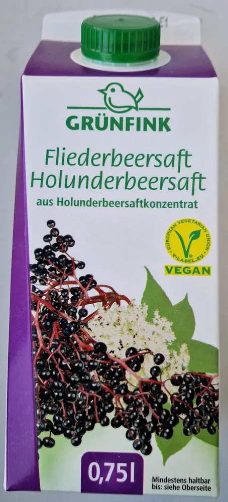 Fliederbeersaft Holunderbeersaft aus Holunderbeersaftkonzentrat