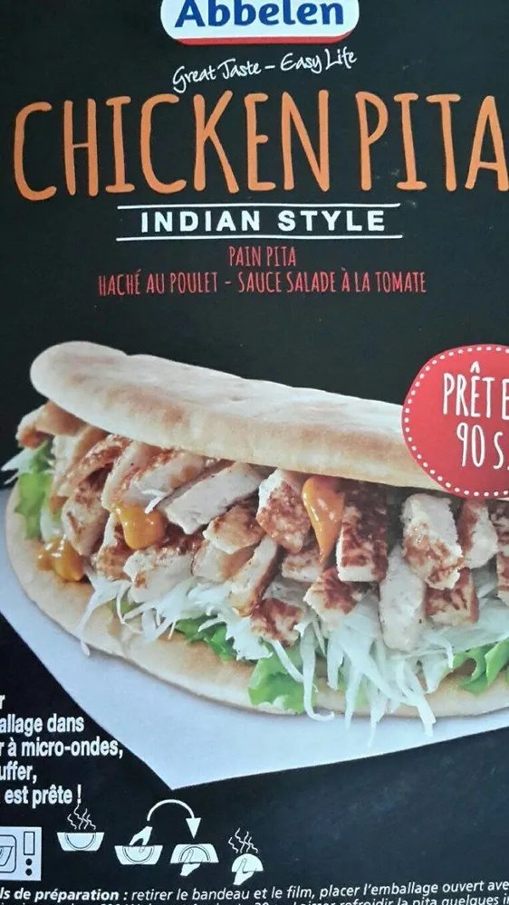 Chicken Pita Indian Style