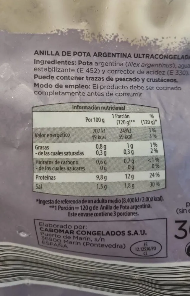 Anilla de pota argentina