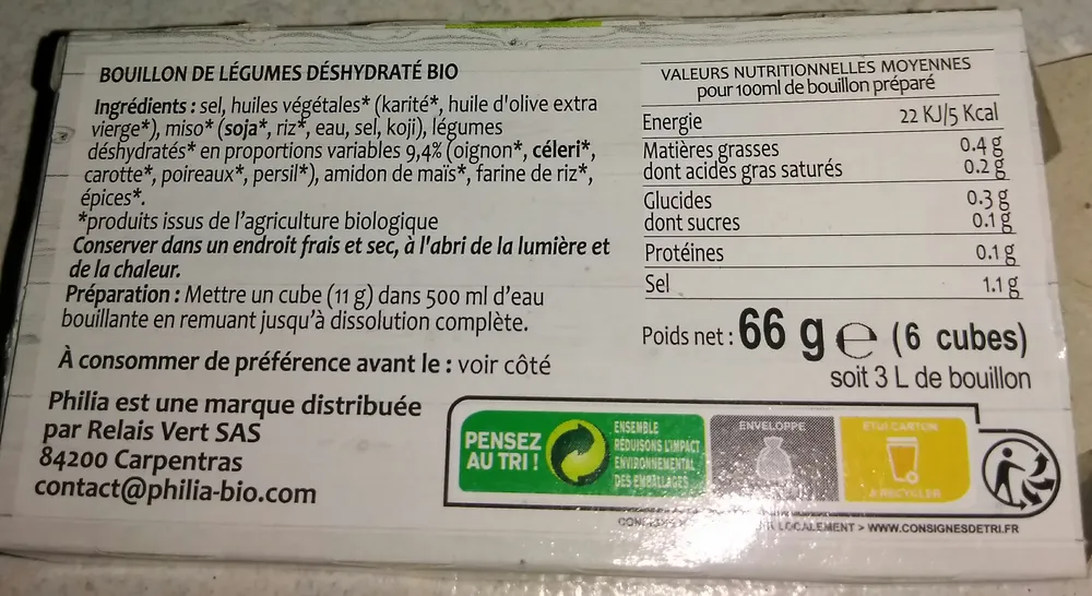 bouillons de légumes