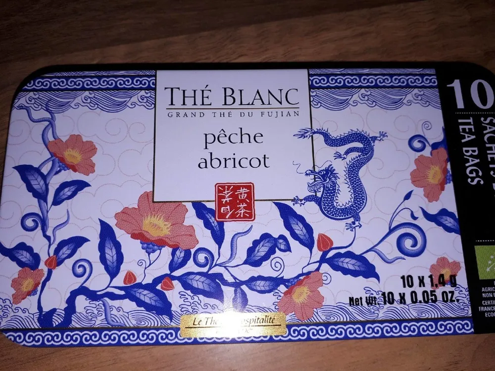 Thé blanc pêche et abricot