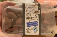 Mandeln geröstet in Milchschokolade, mit Kakaopulver