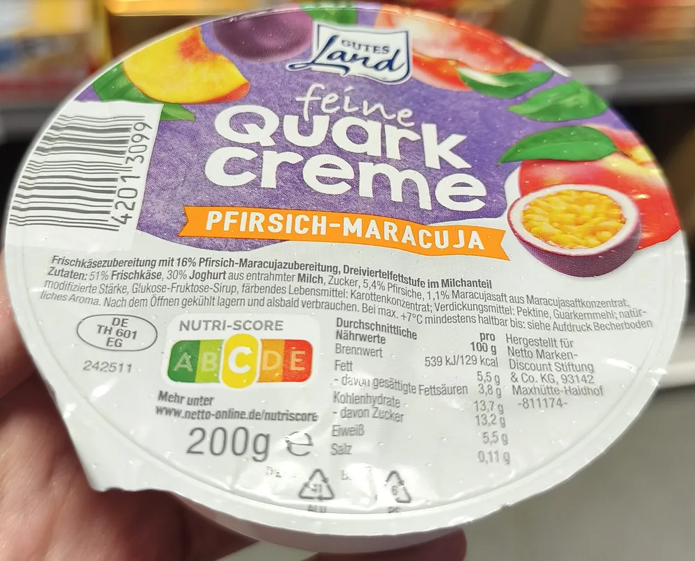 Feine Quark Creme - Pfirsich Maracuja