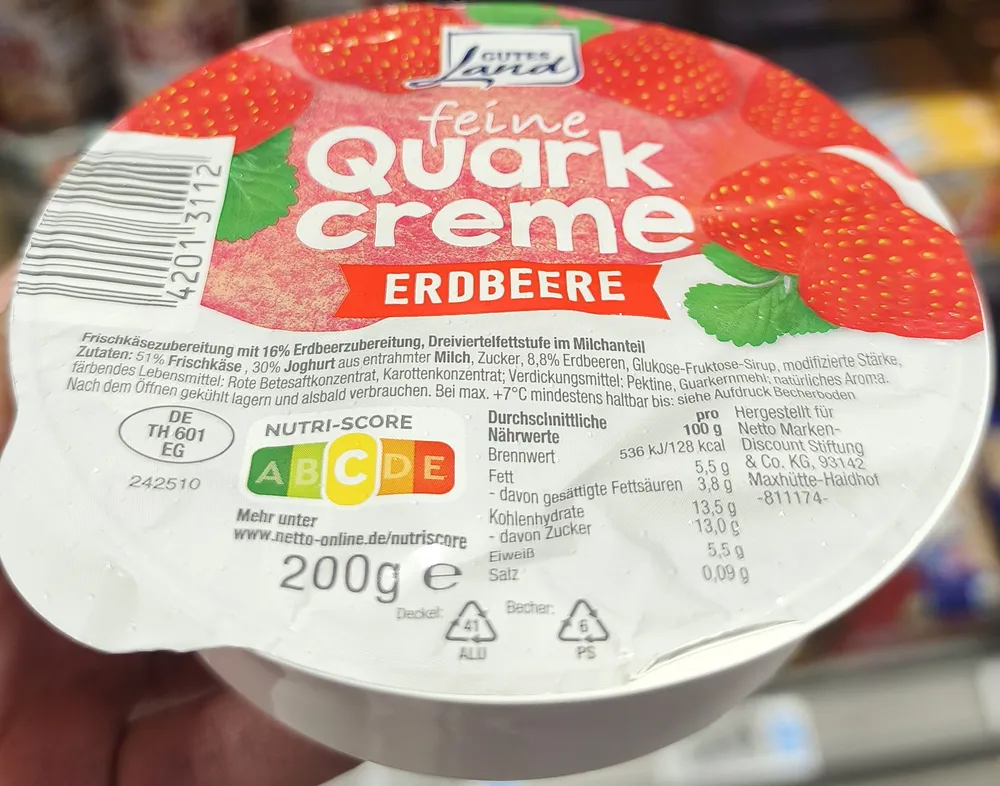 Feine Quarkcreme Erdbeere