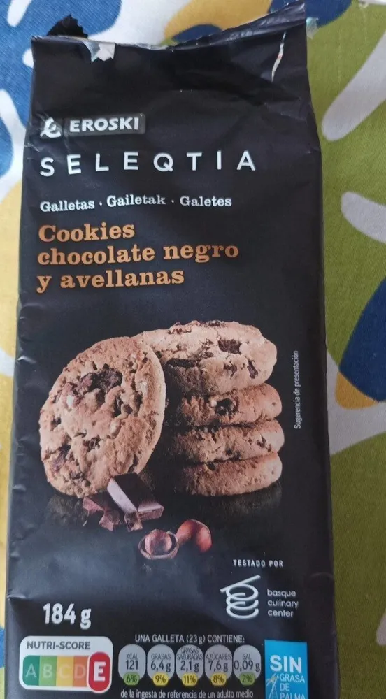 Cookies chocolate negro y avellanas