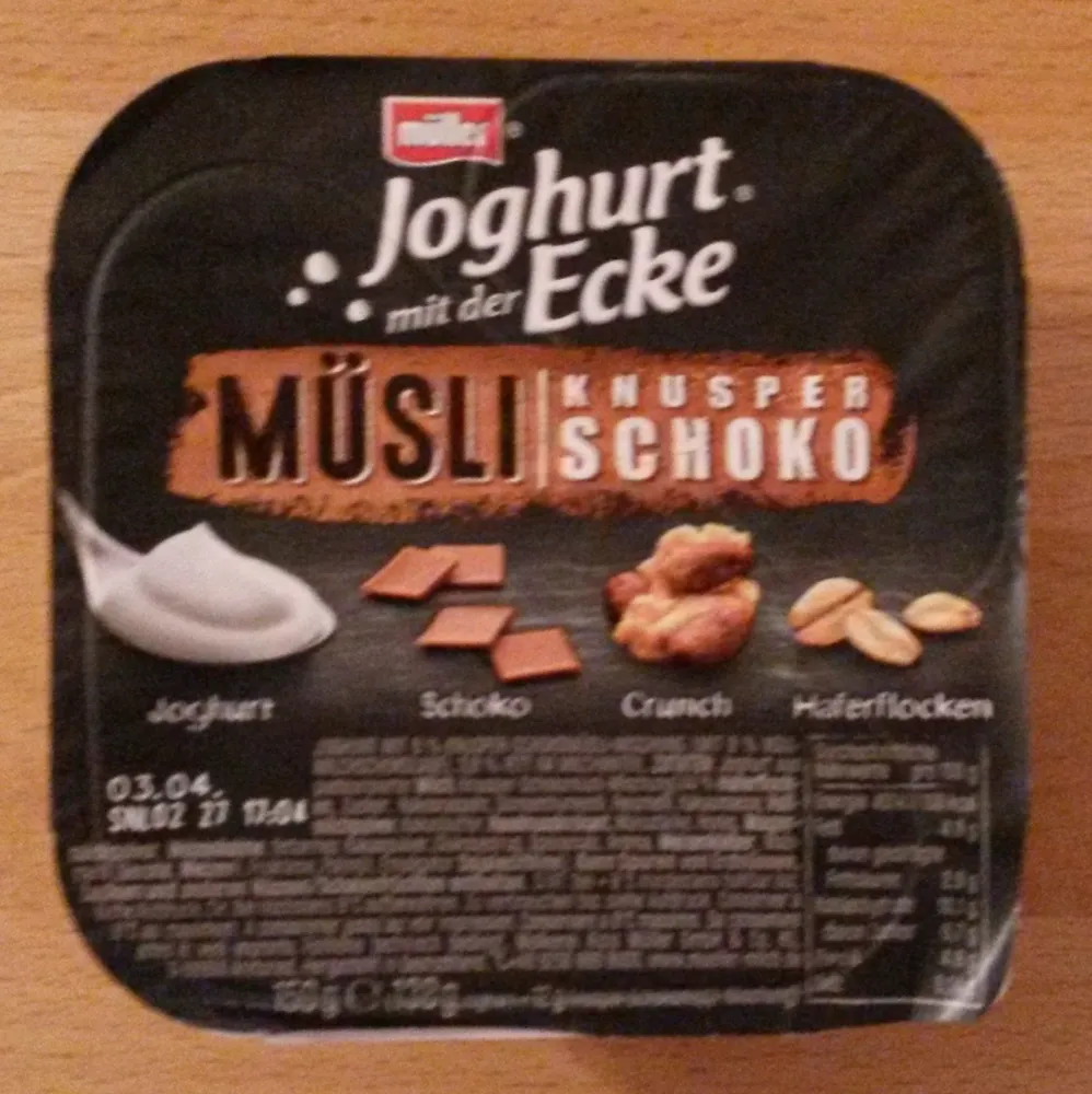 Joghurt mit der Ecke Müsli Knusper Schoko