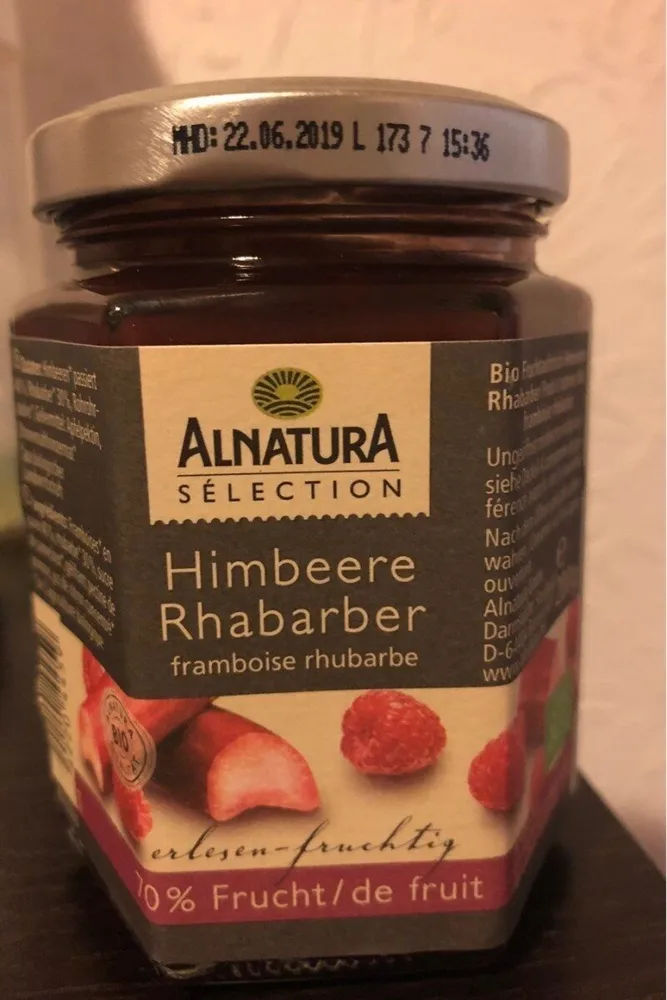 Fruit à tartiner bio Framboise rhubarbe
