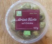 Grüne Oliven mit Kräutern