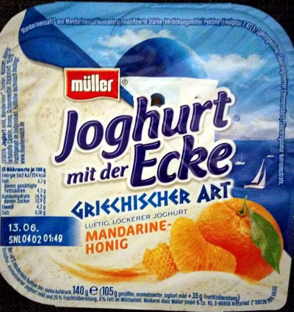 Joghurt mit der Ecke Griechischer Art Mandarine-Honig