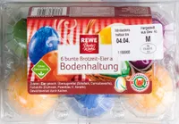 6 bunte Brotzeit-Eier aus Bodenhaltung