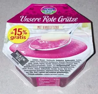 Unsere Rote Grütze - Himbeergeschmack mit Vanillesoße