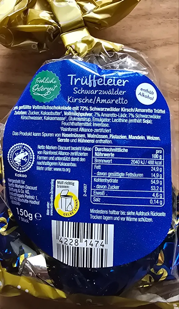Trüffeleier Schwarzwälder Kirsche Amaretto