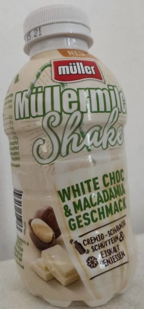Müllermilch Shake White Choc & Macadamia Geschmack