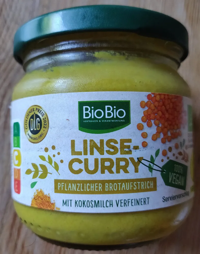 Linse Curry Pflanzlicher Brotaufstrich