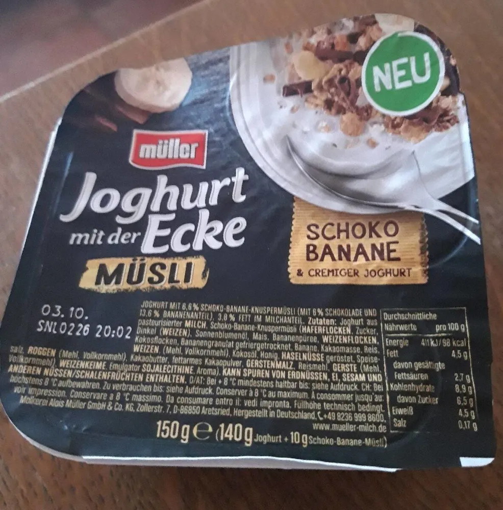 Joghurt mit der Ecke Müsli Schoko&Banane