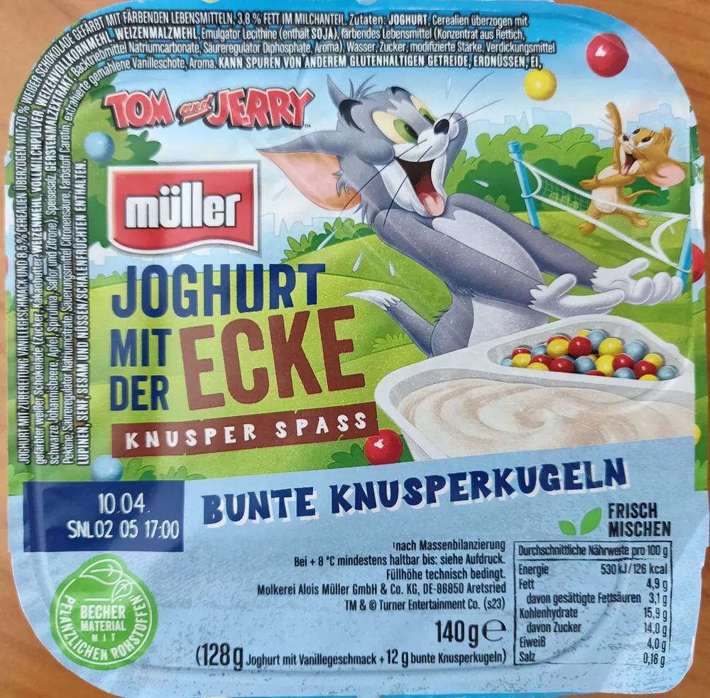 Joghurt mit der Ecke Tom und Jerry Knusper Spass