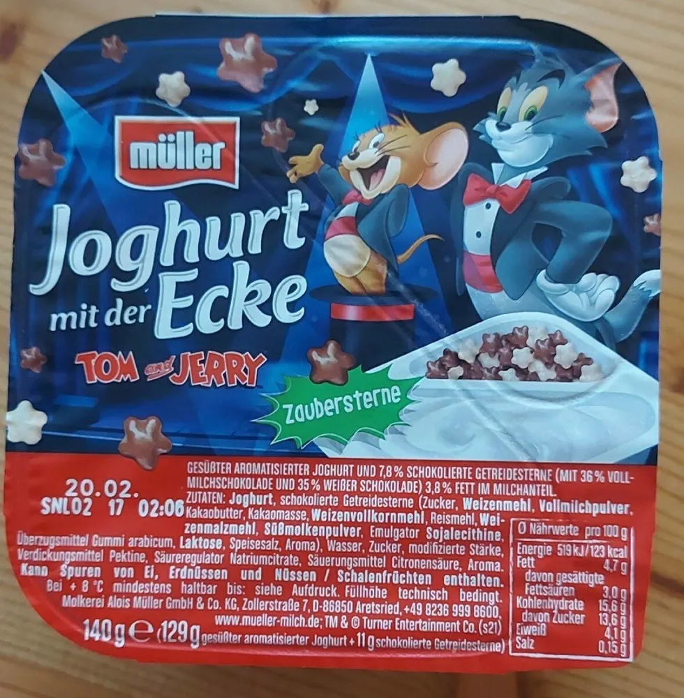 Joghurt mit der Ecke Tom und Jerry Zaubersterne