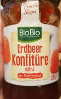 Erdbeer Konfitüre extra mit Rohrzucker
