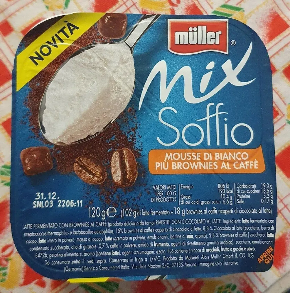 Mix Soffio Mousse Bianco Più Brownies Al Caffè