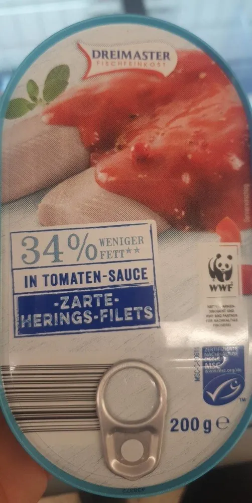 Heringsfilets - Tomatensauce, weniger fett